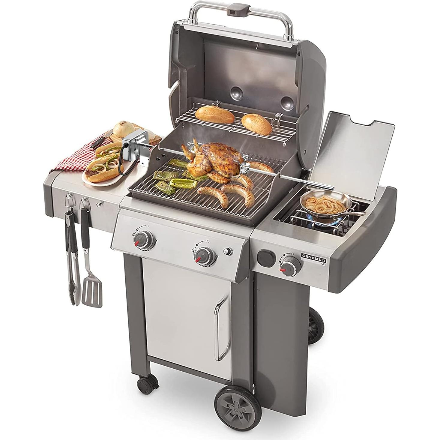 Kit Rotisserie Onlyfire Acero Inoxidable para Weber Genesis II 200-300