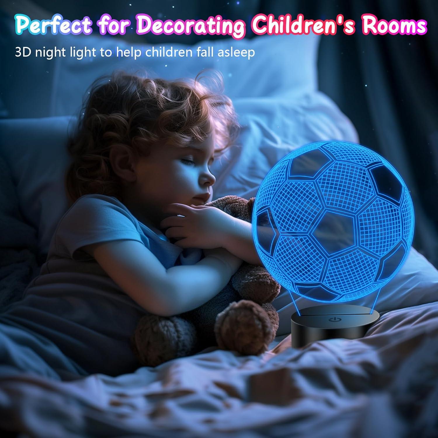 Lámpara 3D de Fútbol Polemera - Regalo para Niños y Adolescentes