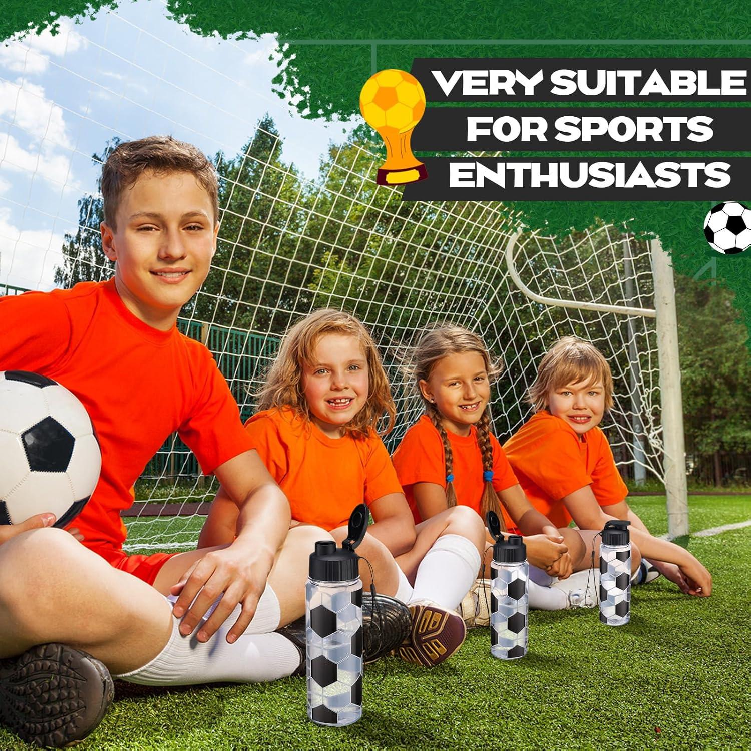 Mifoci 20 Pieces Soccer Sports Water Bottle Bulk 17 oz Reusable Plastic Biking Water Bottle Tumbler Adults Reusable Large Bottles with Leak Proof Flip Top for Party Outdoor