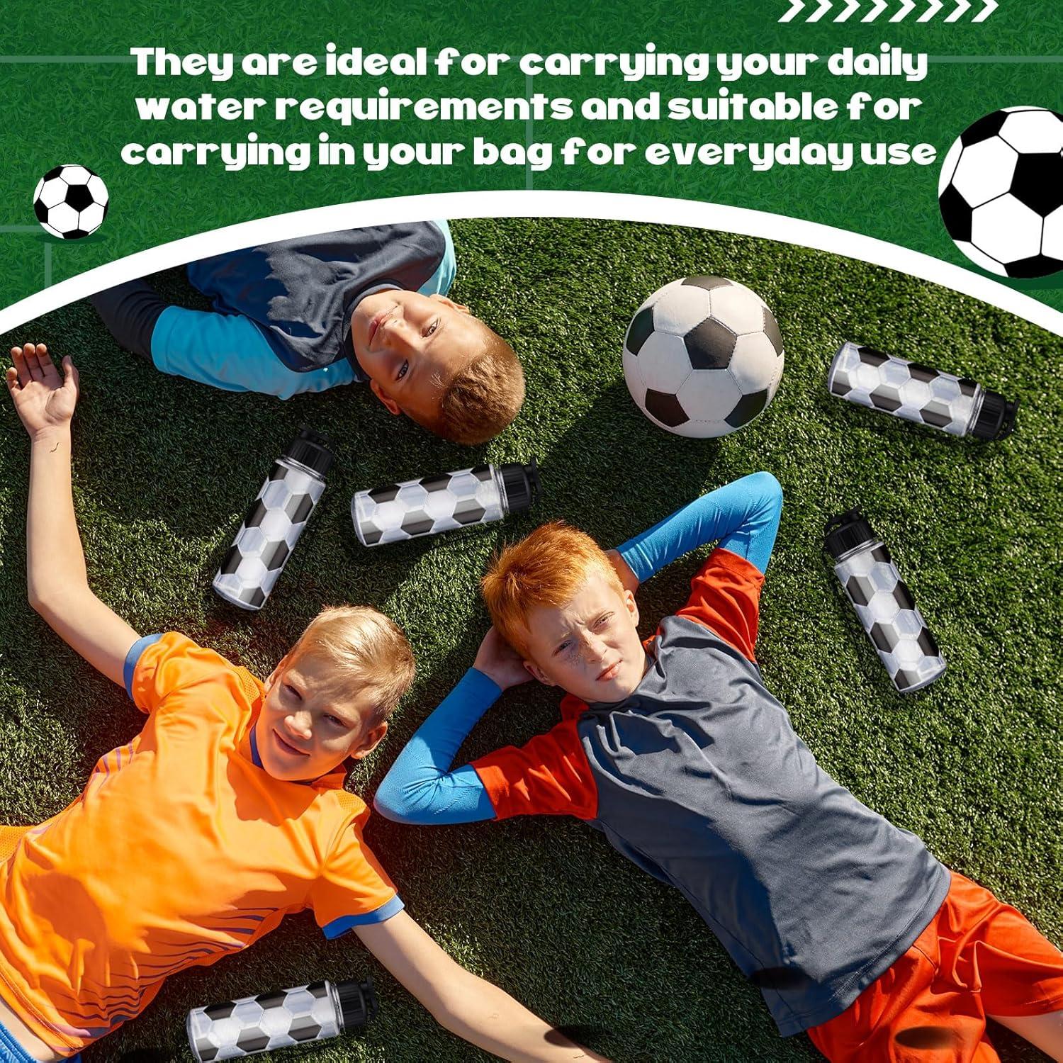 Mifoci 20 Pieces Soccer Sports Water Bottle Bulk 17 oz Reusable Plastic Biking Water Bottle Tumbler Adults Reusable Large Bottles with Leak Proof Flip Top for Party Outdoor