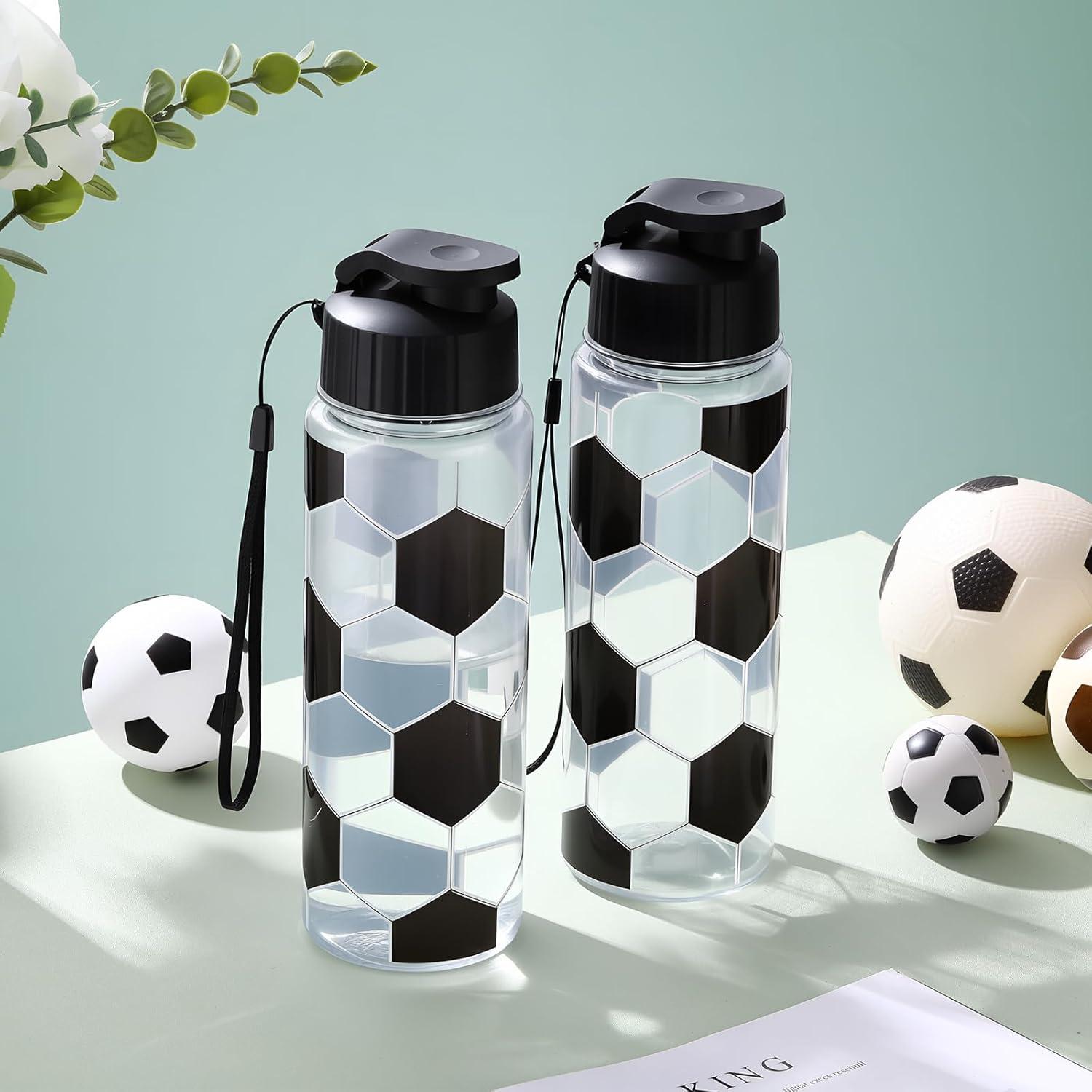 Mifoci 20 Pieces Soccer Sports Water Bottle Bulk 17 oz Reusable Plastic Biking Water Bottle Tumbler Adults Reusable Large Bottles with Leak Proof Flip Top for Party Outdoor