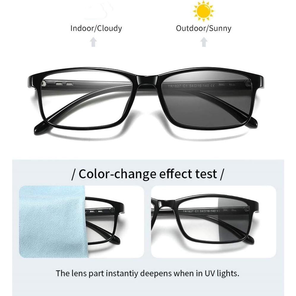 Gafas Fotoquímicas Laureles Cuadradas TR90 Unisex 1.0x