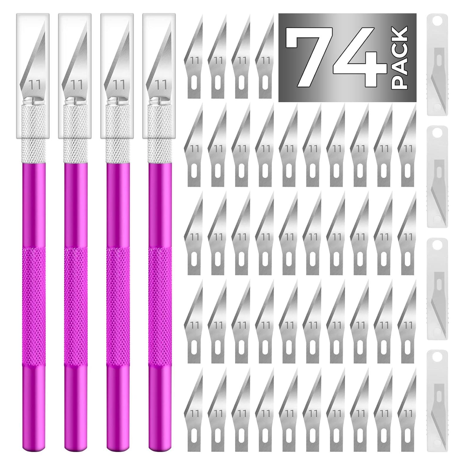 Cuchillo de Manualidades JTIEO con 4 Cuchillos y 70 Cuchillas