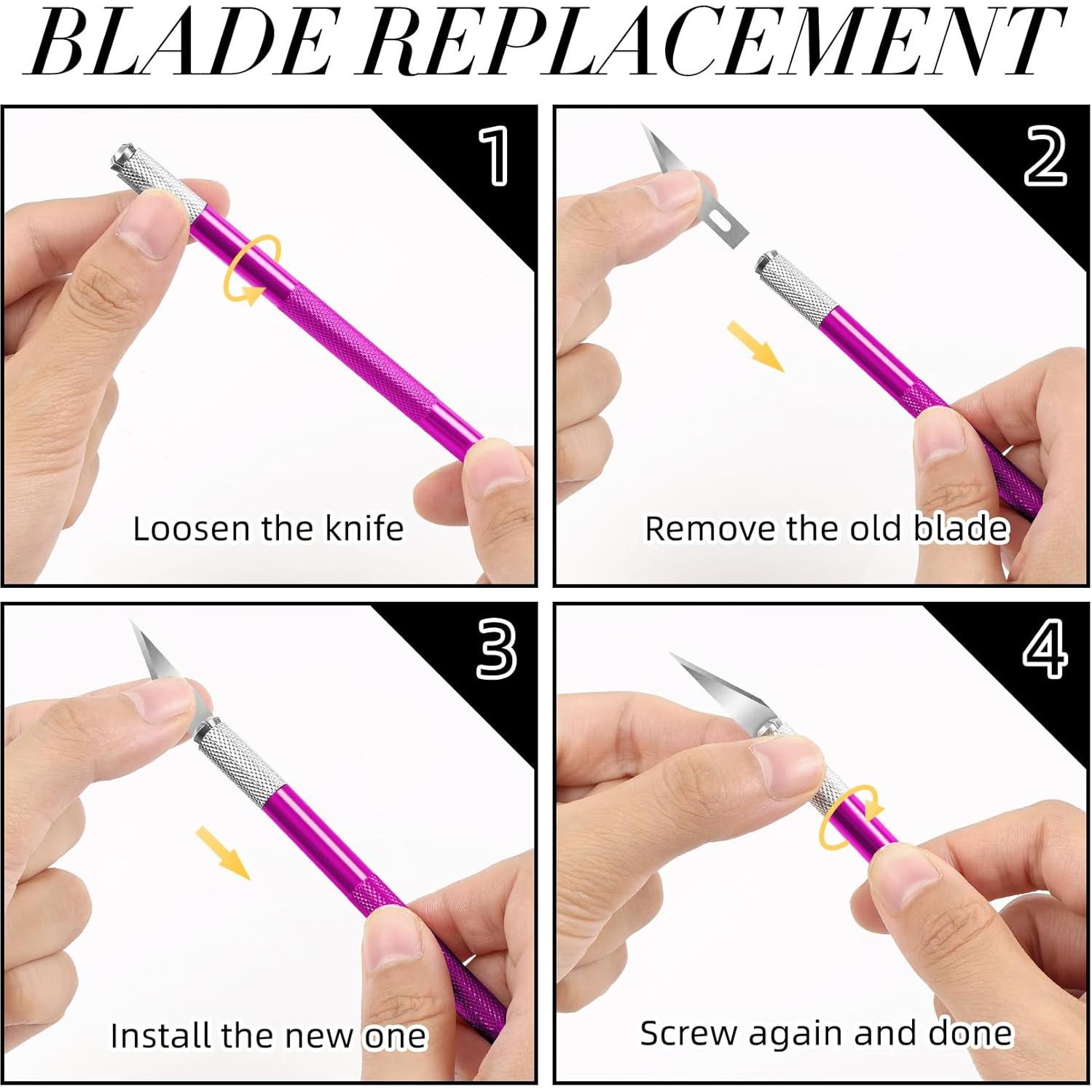 Cuchillo de Manualidades JTIEO con 4 Cuchillos y 70 Cuchillas