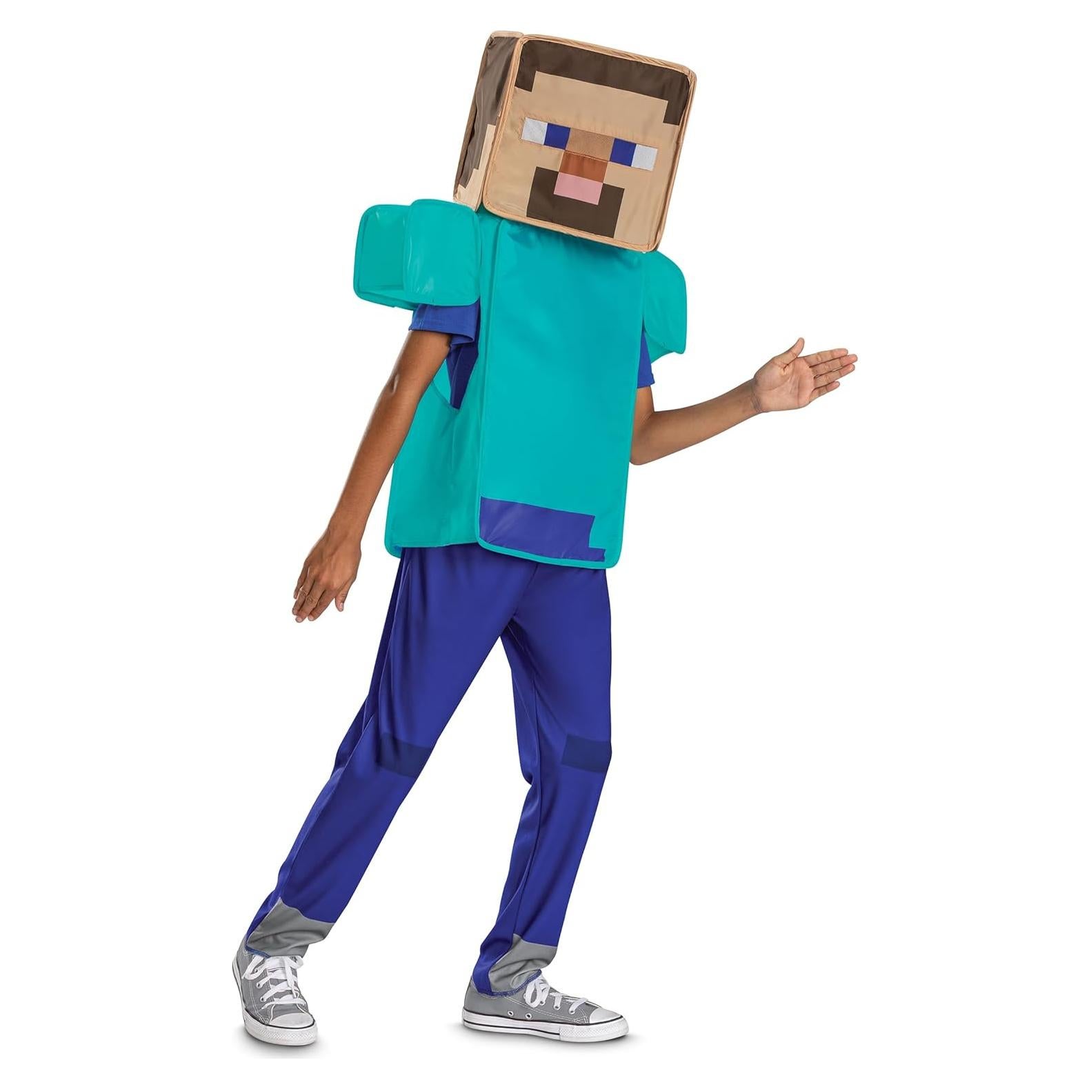 Disfraz de Steve de Minecraft para Niños - Licenciado, Tamaño S