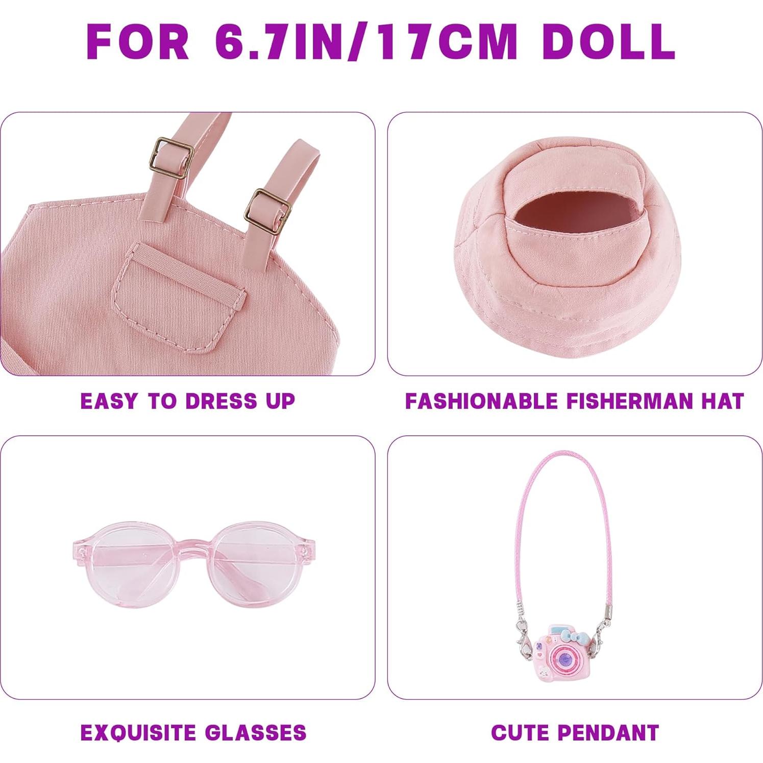 Conjunto de Ropa para Muñecas de 17cm ChaaNbii 4 Piezas Rosa