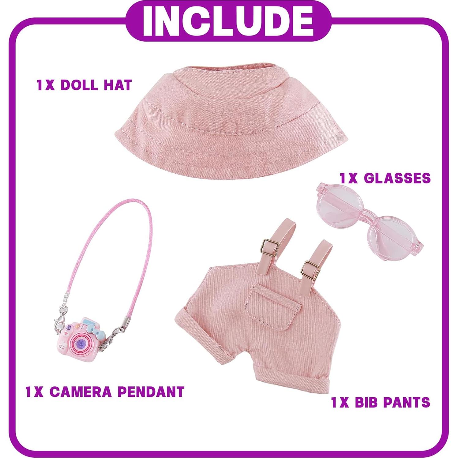 Conjunto de Ropa para Muñecas de 17cm ChaaNbii 4 Piezas Rosa