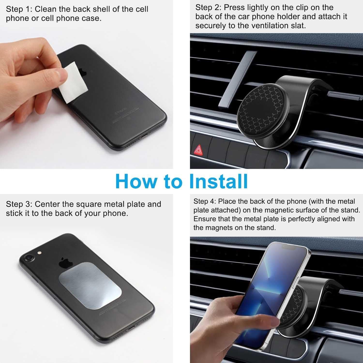 Soporte Magnético para Teléfono Kinizuxi con Rotación 360° - Negro