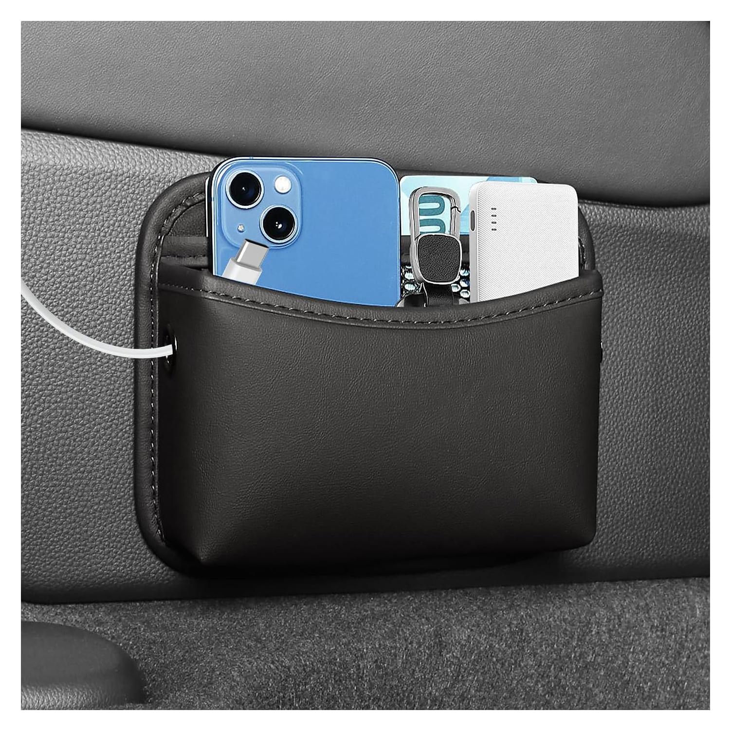 Organizador de Asiento de Coche SHMZK de Cuero Napa Negro