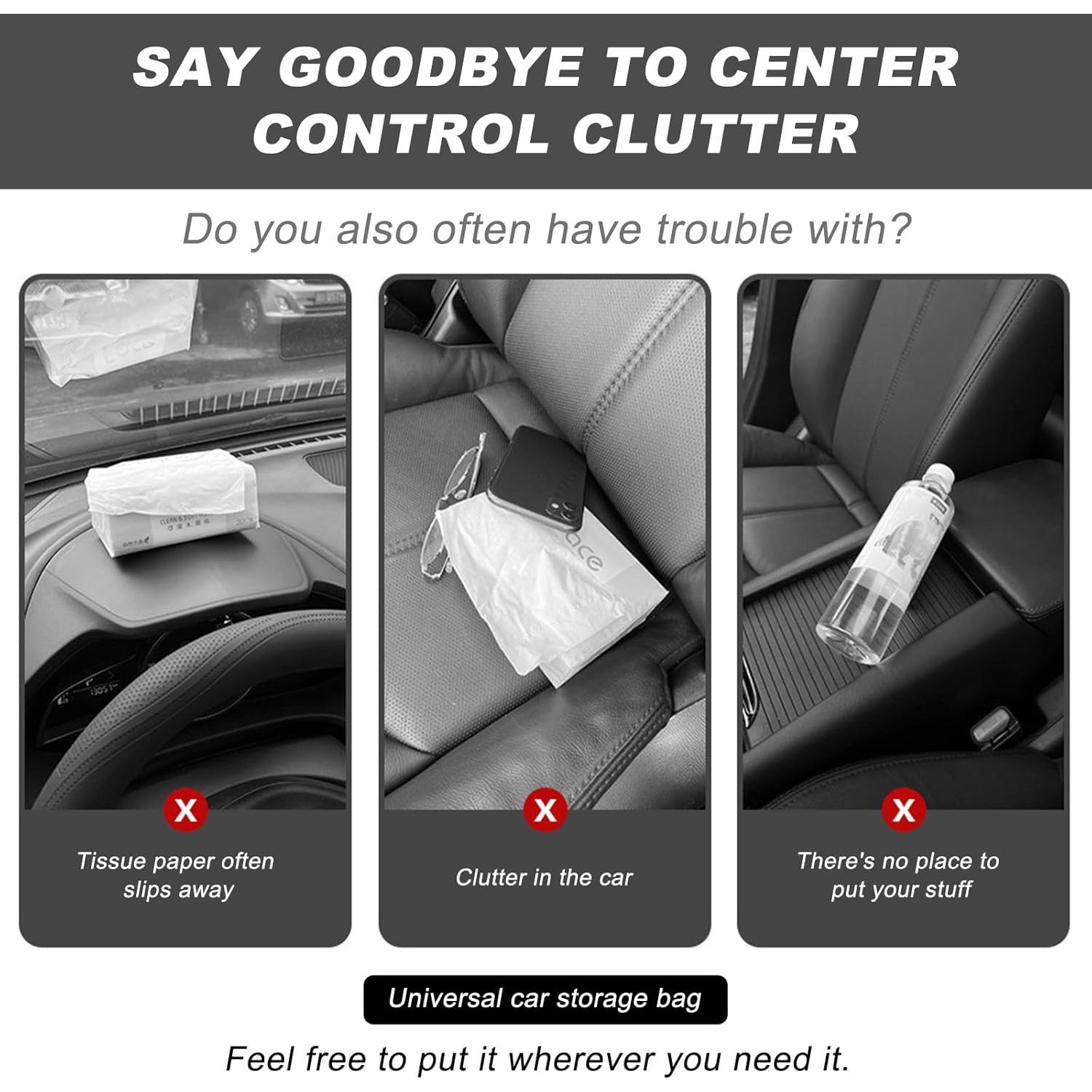 Organizador de Asiento de Coche SHMZK de Cuero Napa Negro