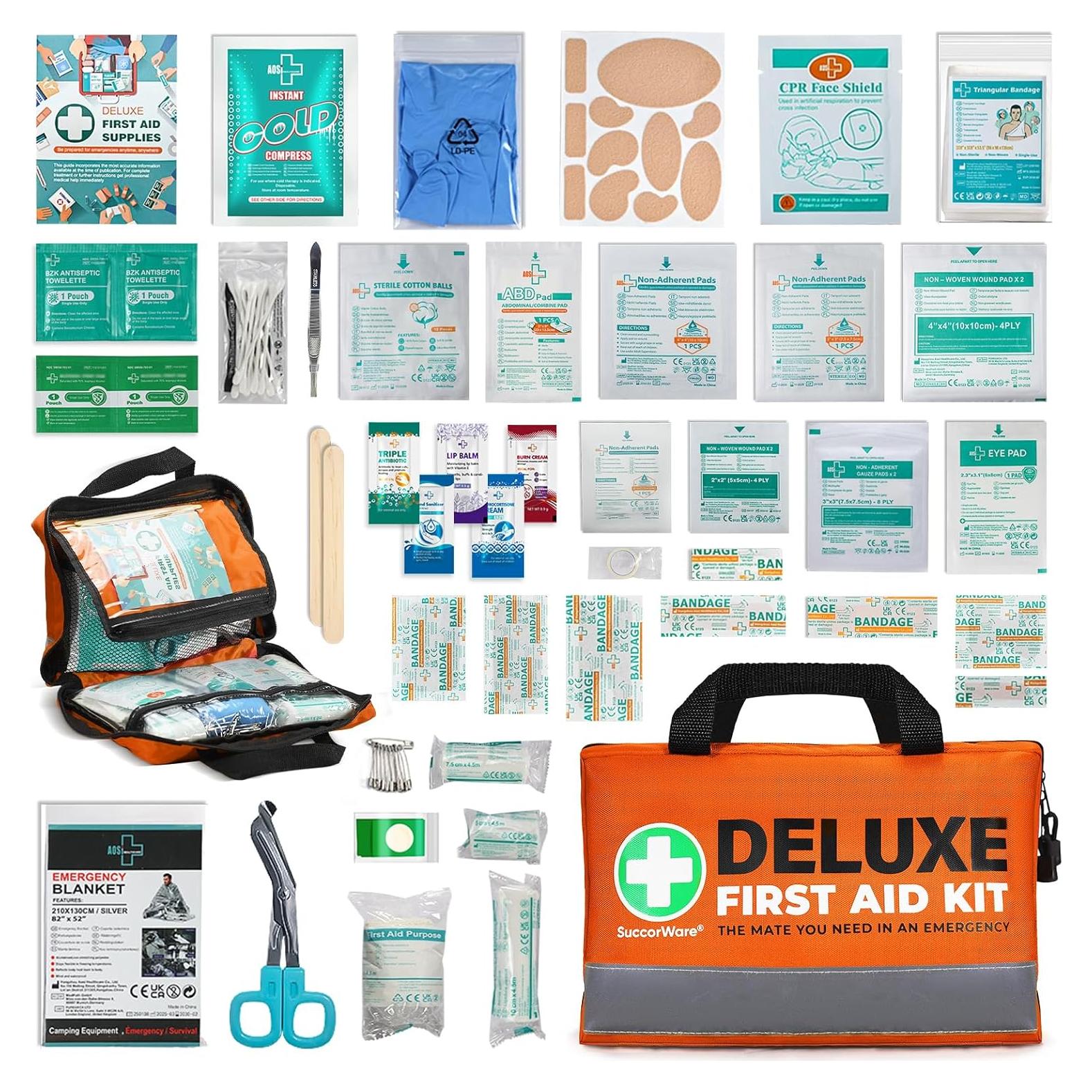 Kit de Primeros Auxilios SuccorWare 380 Piezas Compacto Naranja