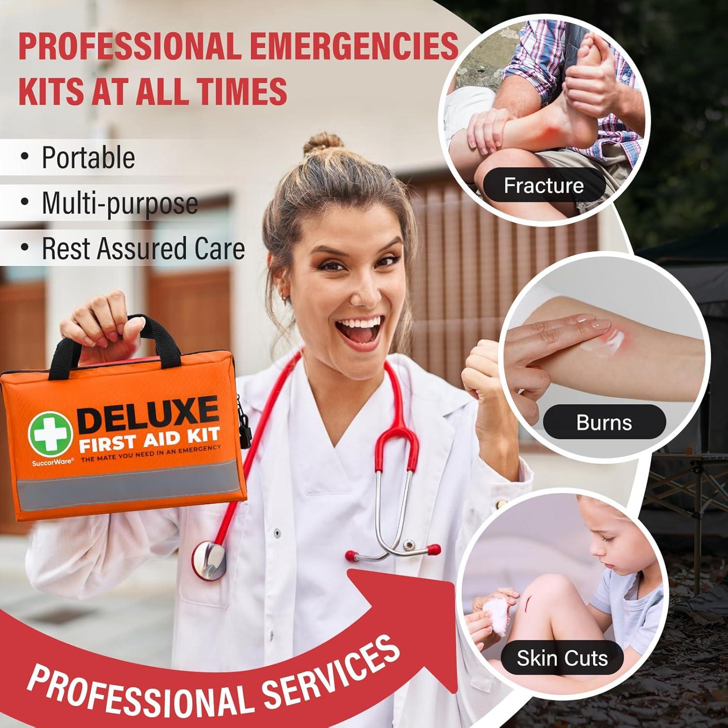 Kit de Primeros Auxilios SuccorWare 380 Piezas Compacto Naranja