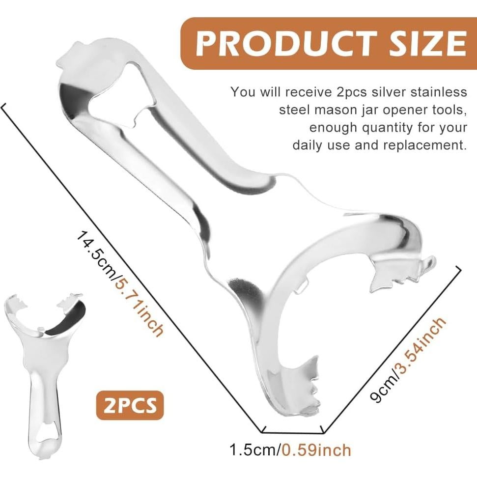2 Abrebotellas de Tarro de Conserva Kazheon Acero Inoxidable