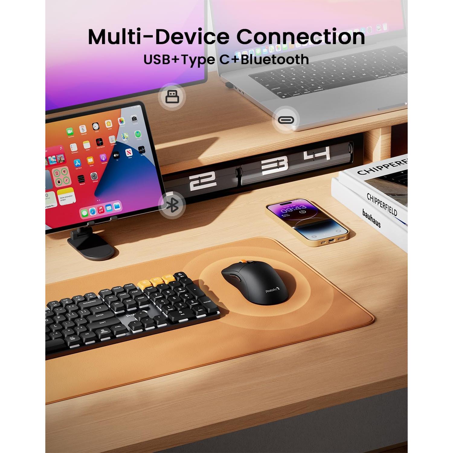 Ratón Inalámbrico Bluetooth ProtoArc EM15 Recargable Negro