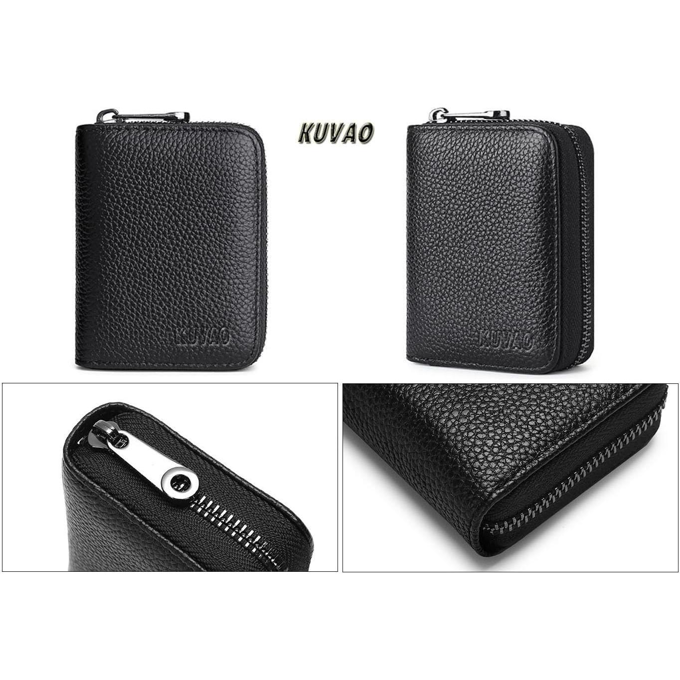 Cartera de Cuero Sintético KUVAO con Bloqueo RFID 20 Ranuras