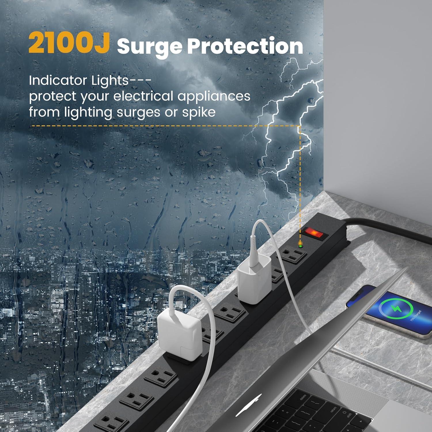 Regleta de Alimentación CFMASTER 12 Salidas 2100 Julios 0.91m