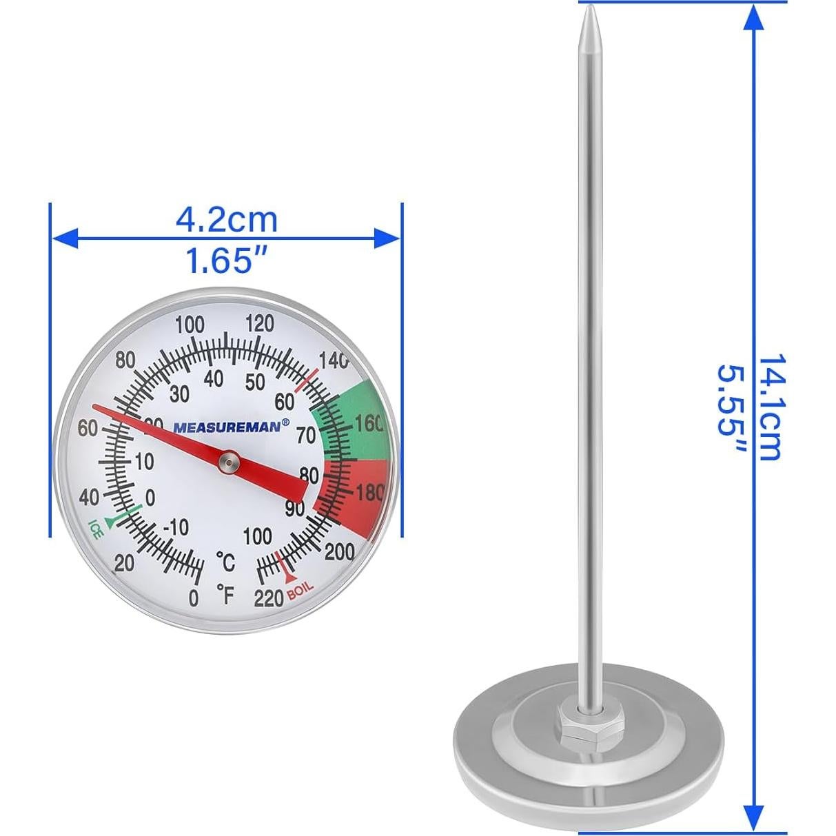 Termómetro de Leche MEASUREMAN MC042, Lectura Instantánea 0-104°C