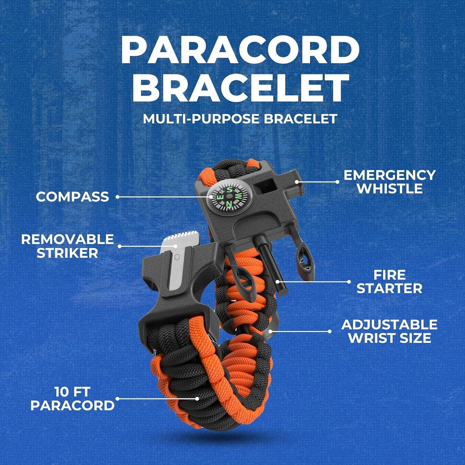 Tienda de Supervivencia CloudTen Naranja 2 Personas con Paracord