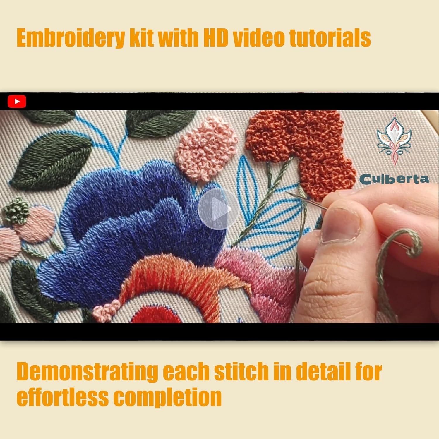 Kit de Bordado Culberta para Principiantes con Tutoriales HD