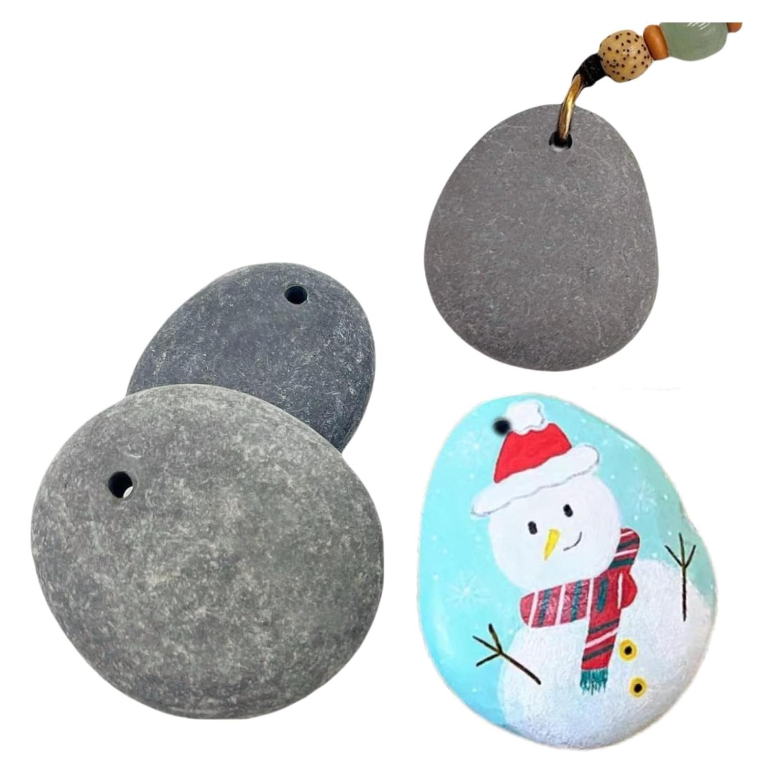 4 Rocas Planas Perforadas para Pintar 3.81-5.08 cm - Lifetop