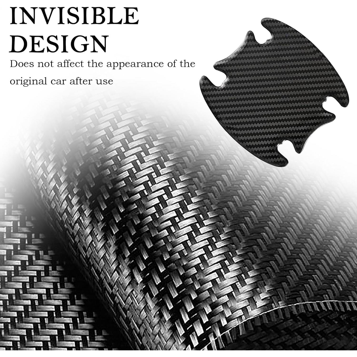 Protector de Manija de Puerta de Coche Figpade 8 Piezas Fibra de Carbono