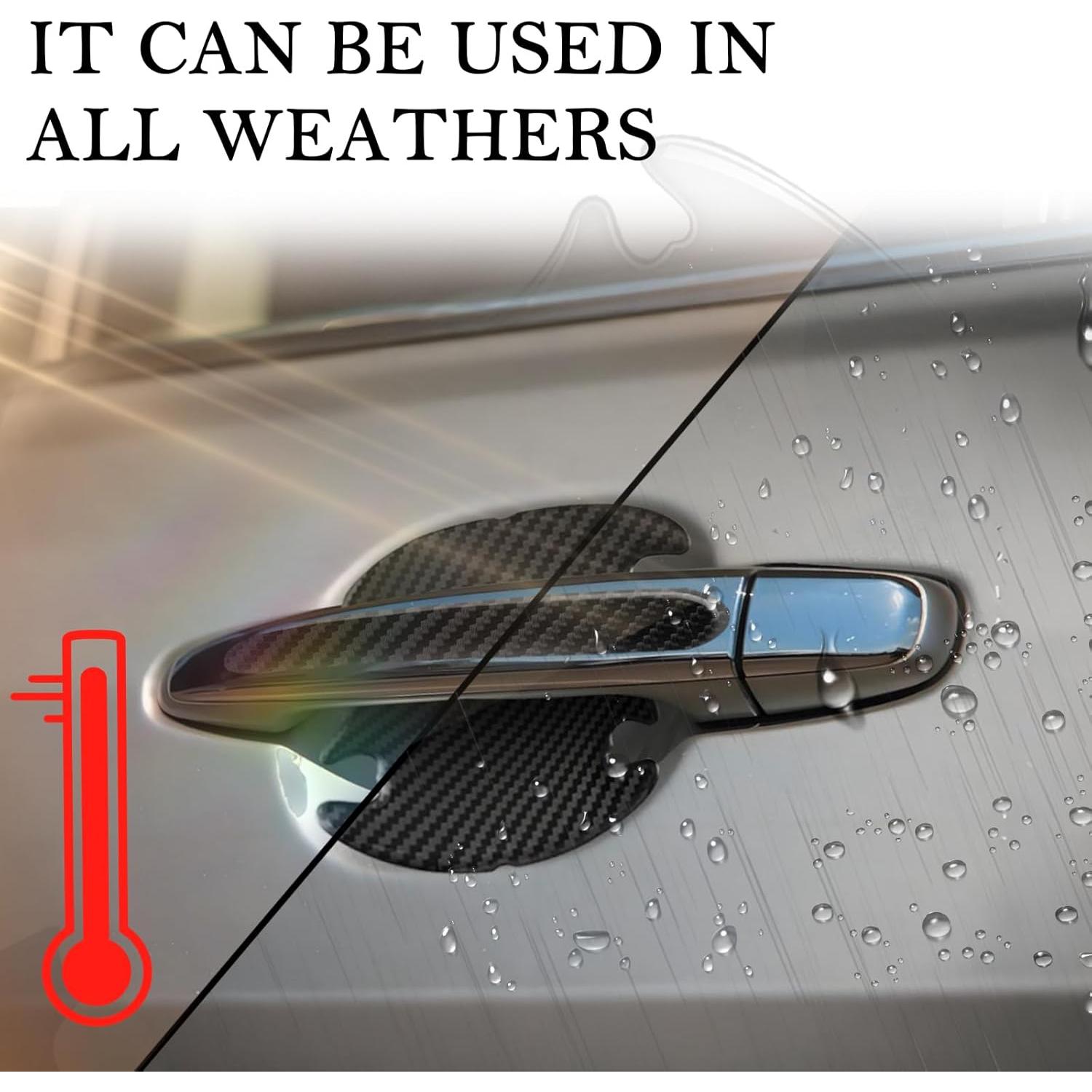 Protector de Manija de Puerta de Coche Figpade 8 Piezas Fibra de Carbono