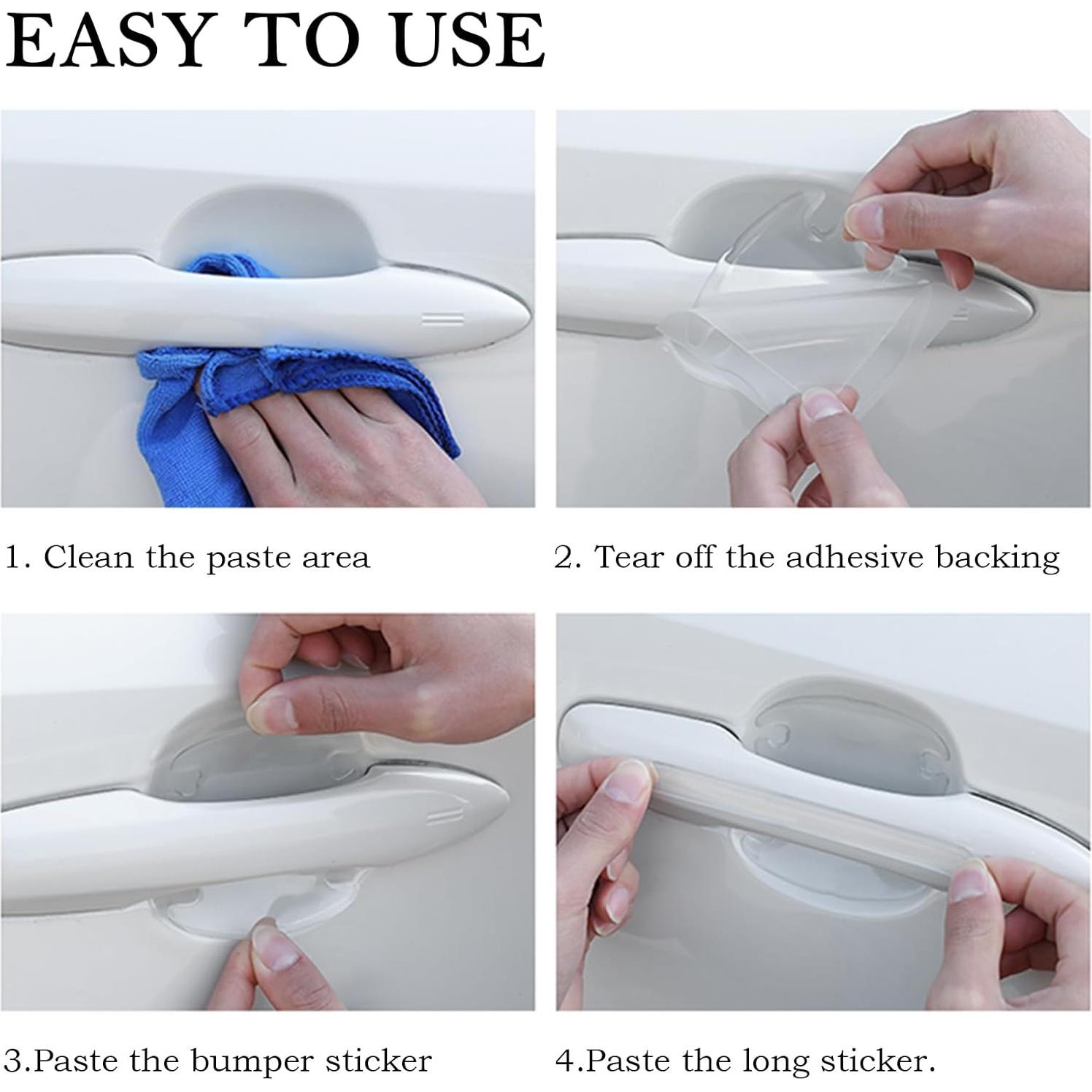 Protector de Manija de Puerta de Coche Figpade 8 Piezas Fibra de Carbono