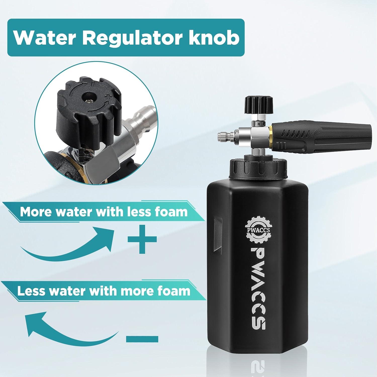 PWACCS Pistola de Espuma para Lavadora de Presión 1.5L 4000 PSI