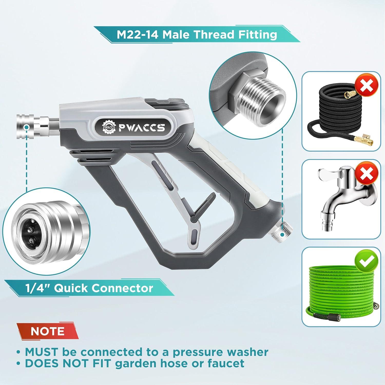 PWACCS Pistola de Espuma para Lavadora de Presión 1.5L 4000 PSI