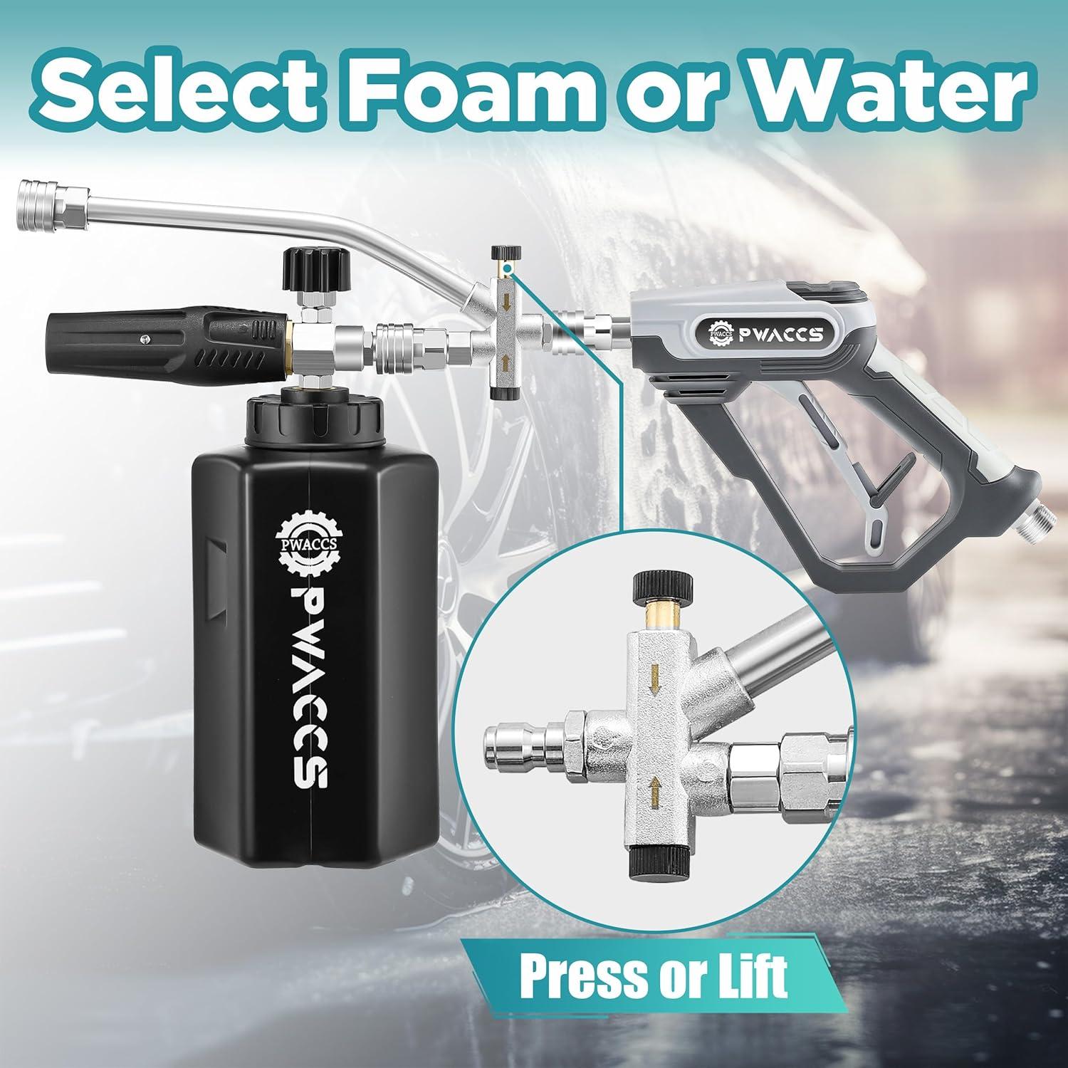 PWACCS Pistola de Espuma para Lavadora de Presión 1.5L 4000 PSI