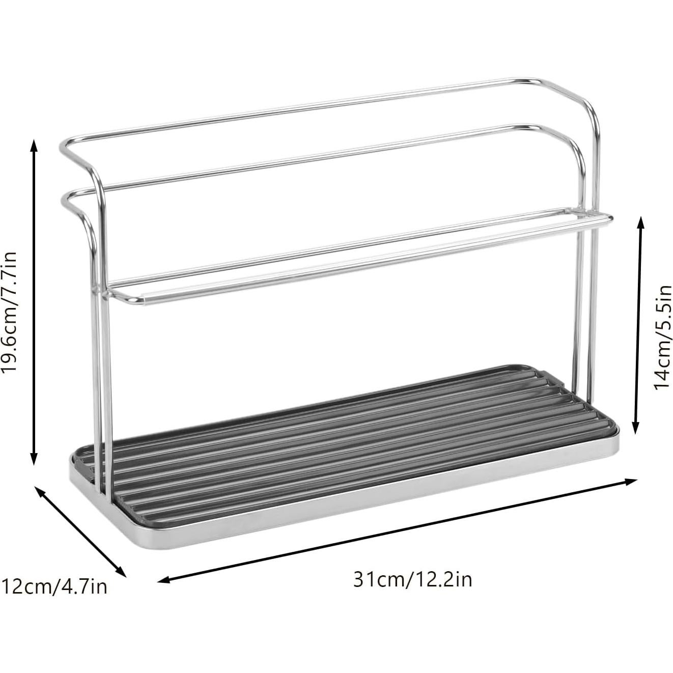 Estante para Secar Botellas y Tazas XHKDSYMC Doble Capa 30x12x19.5cm