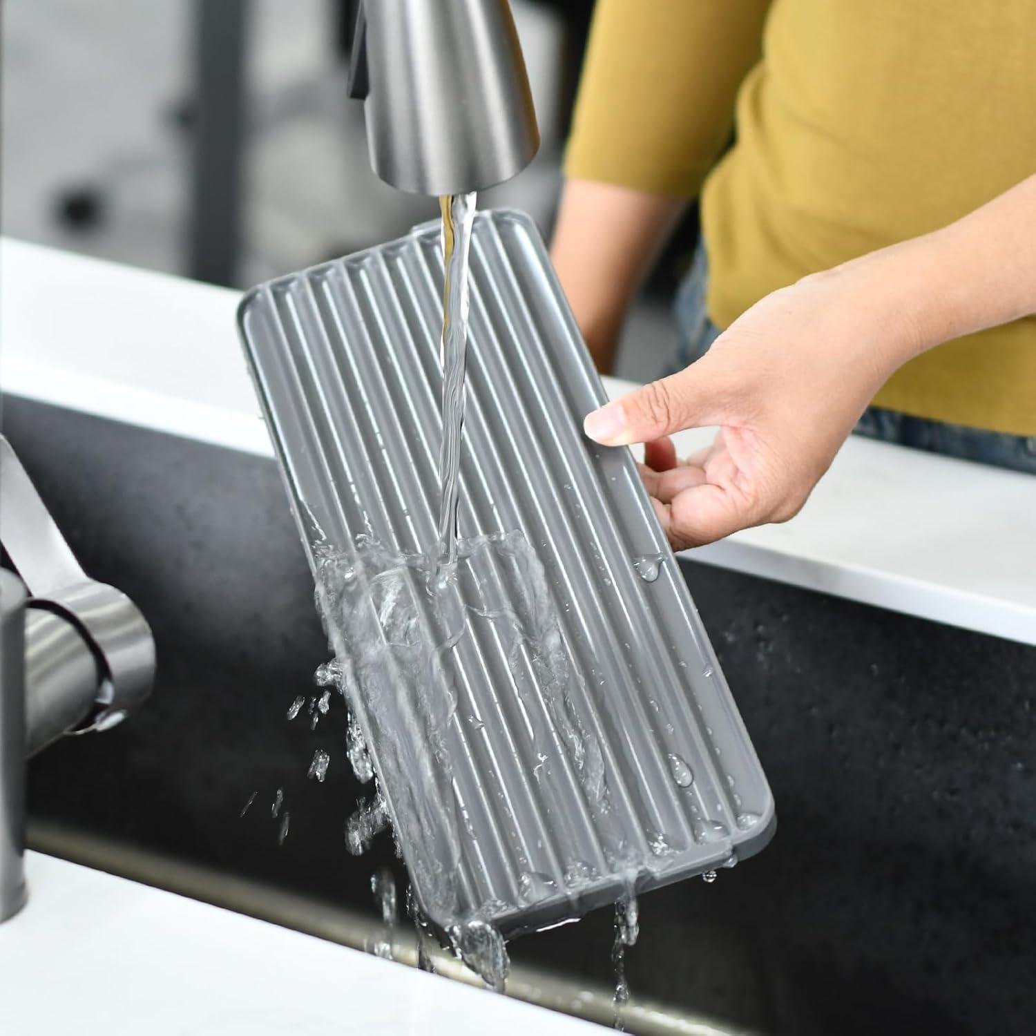 Estante para Secar Botellas y Tazas XHKDSYMC Doble Capa 30x12x19.5cm