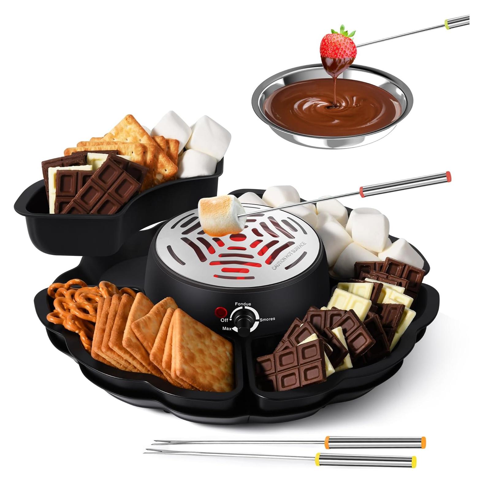 Juego de Fondue y S'mores ICRINA 280W con Control de Temperatura