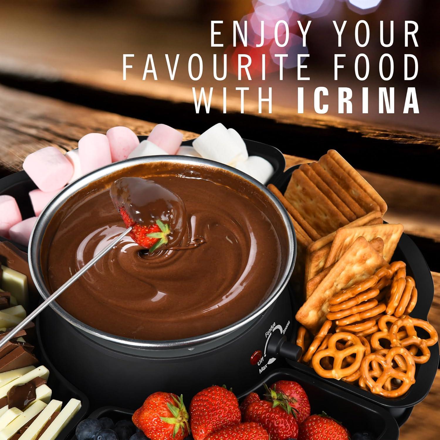 Juego de Fondue y S'mores ICRINA 280W con Control de Temperatura