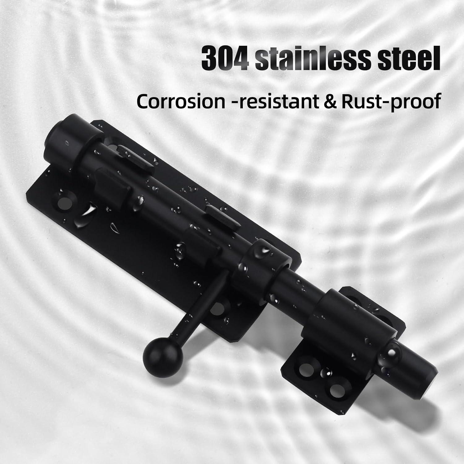 Cerrojo de Barril BAO YI LAI 6.3" Acero Inoxidable Negro