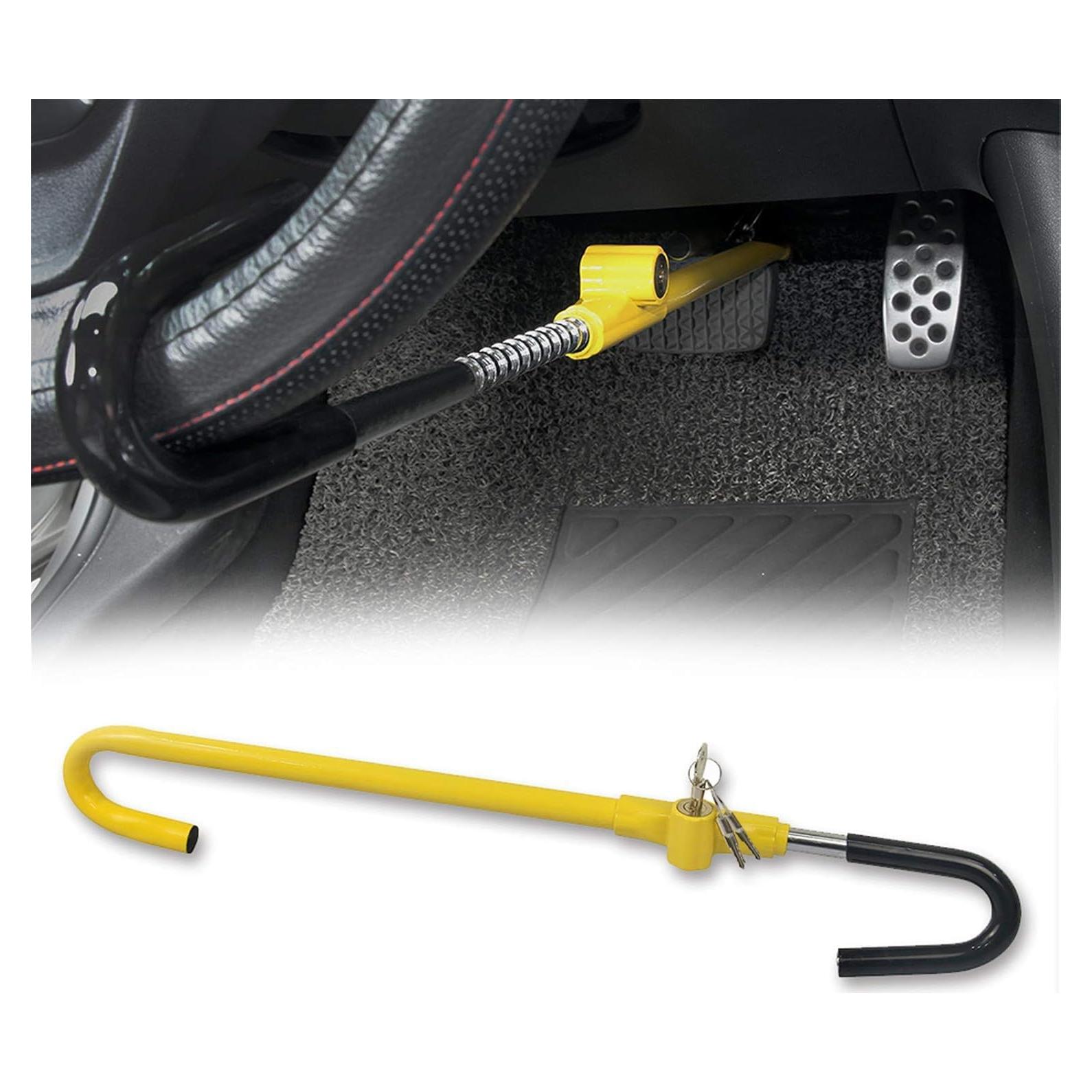 KAYCENTOP Bloqueo de Volante a Pedal de Freno Amarillo 76.2 cm