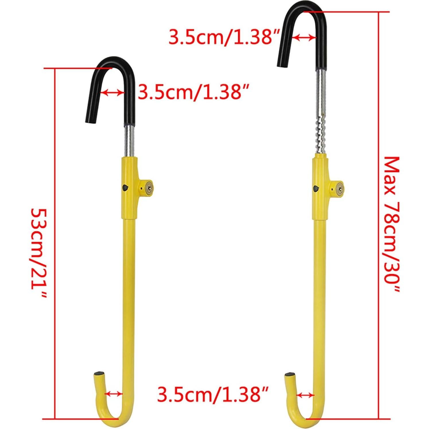 KAYCENTOP Bloqueo de Volante a Pedal de Freno Amarillo 76.2 cm