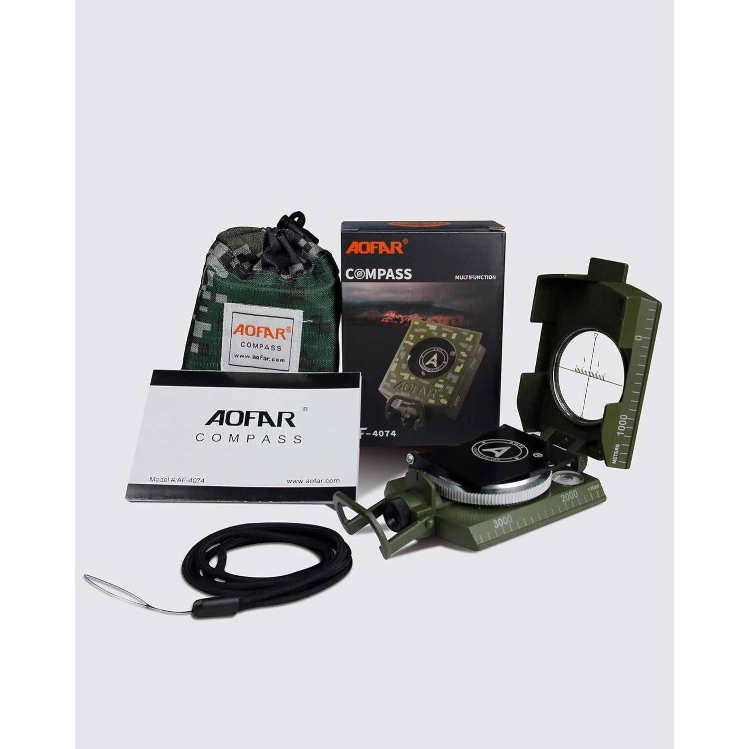 Brújula Militar AOFAR AF-4074 Impermeable para Camping