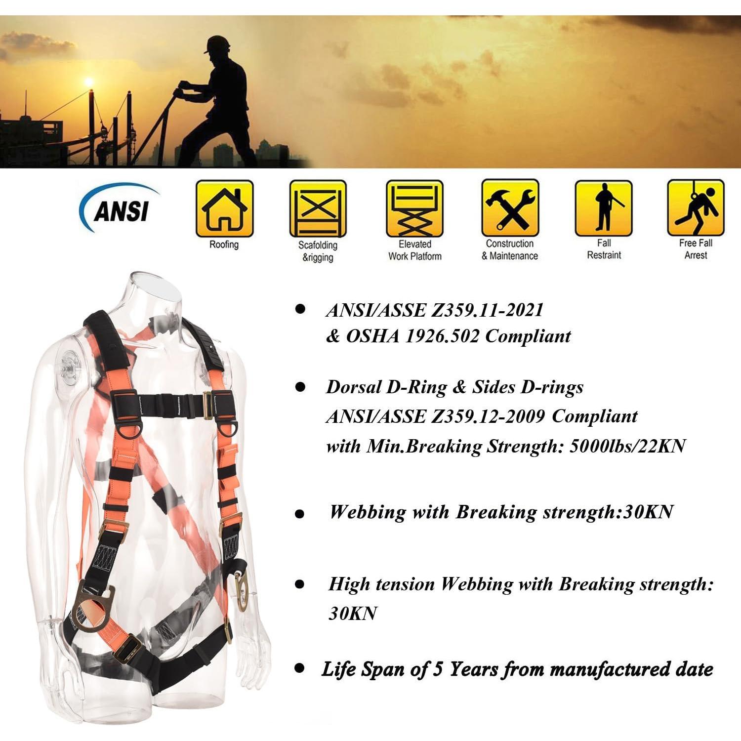 Arnés de Seguridad WELKFORDER Doble Pierna 1,83 m