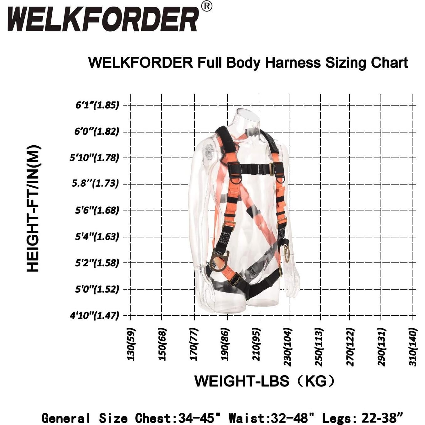 Arnés de Seguridad WELKFORDER Doble Pierna 1,83 m