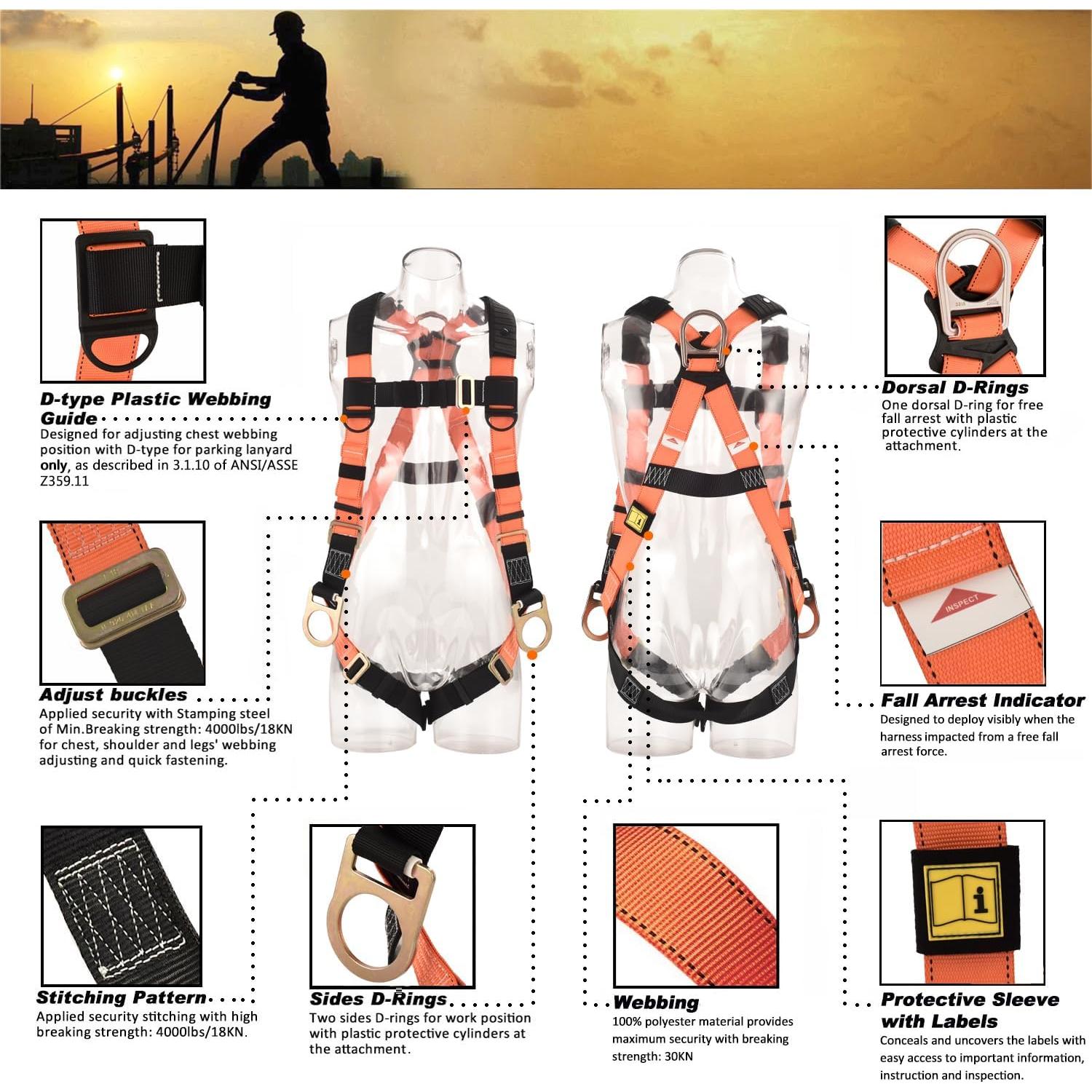 Arnés de Seguridad WELKFORDER Doble Pierna 1,83 m