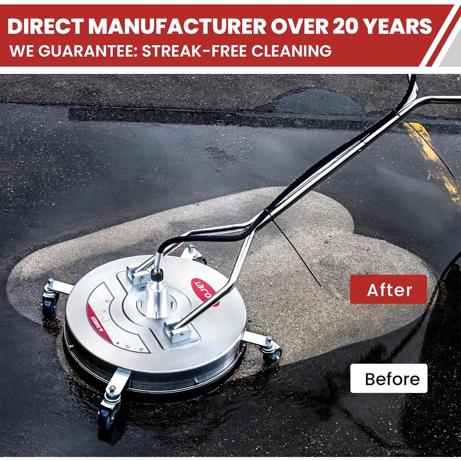 Limpiador de Superficies WOJET 20" Acero Inoxidable 4500 PSI