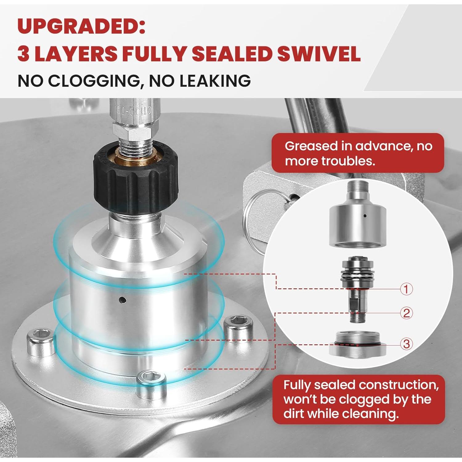 Limpiador de Superficies WOJET 20" Acero Inoxidable 4500 PSI