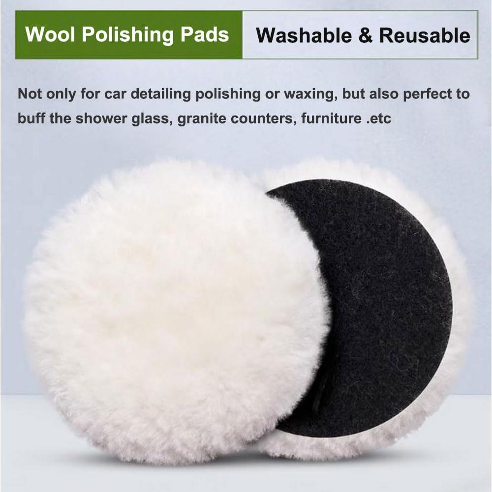 Kit de Pulido de Lana 8 Pcs Elechood 80mm con Adaptador M10