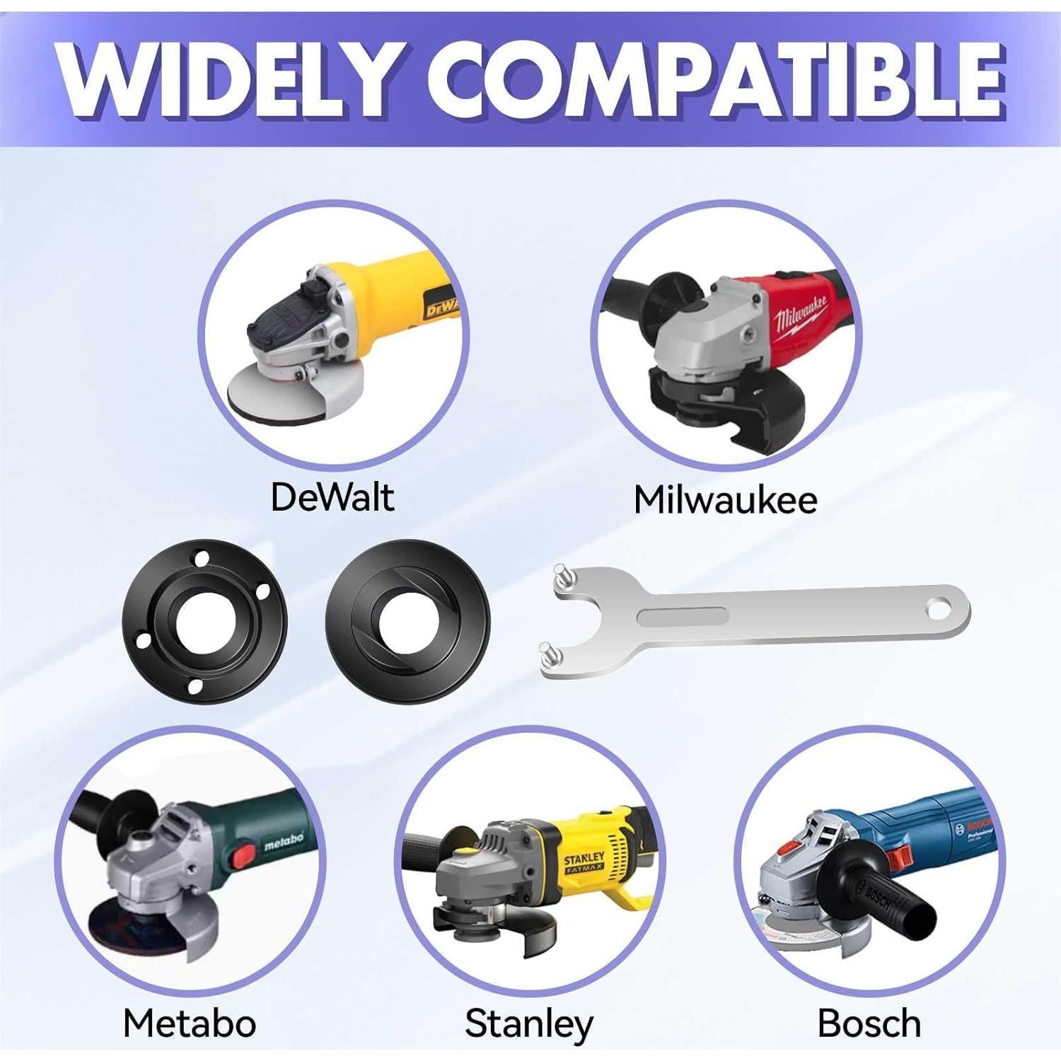 Kit de Tuercas y Llave para Amoladora Qekizy 7 Piezas