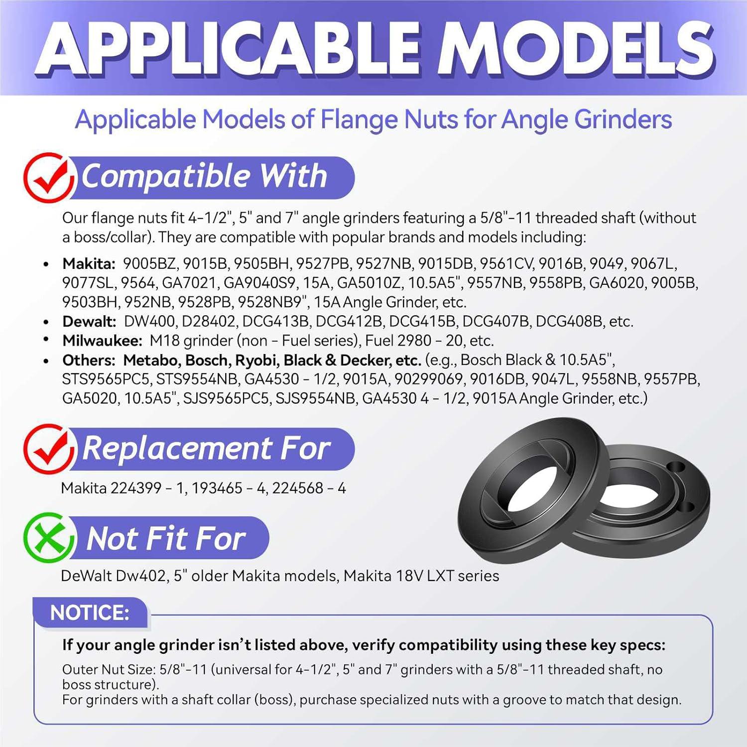 Kit de Tuercas y Llave para Amoladora Qekizy 7 Piezas