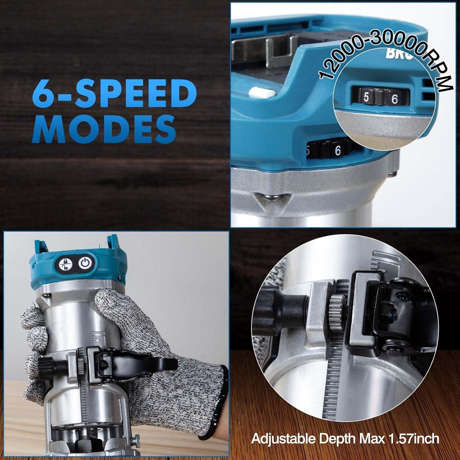 Router Inalámbrico 800W BellaDimora para Batería Makita 18V