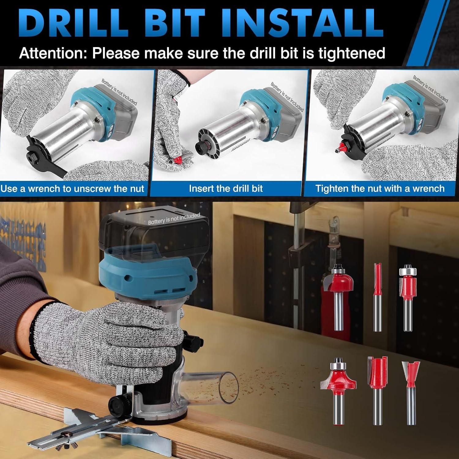 Router Inalámbrico 800W BellaDimora para Batería Makita 18V