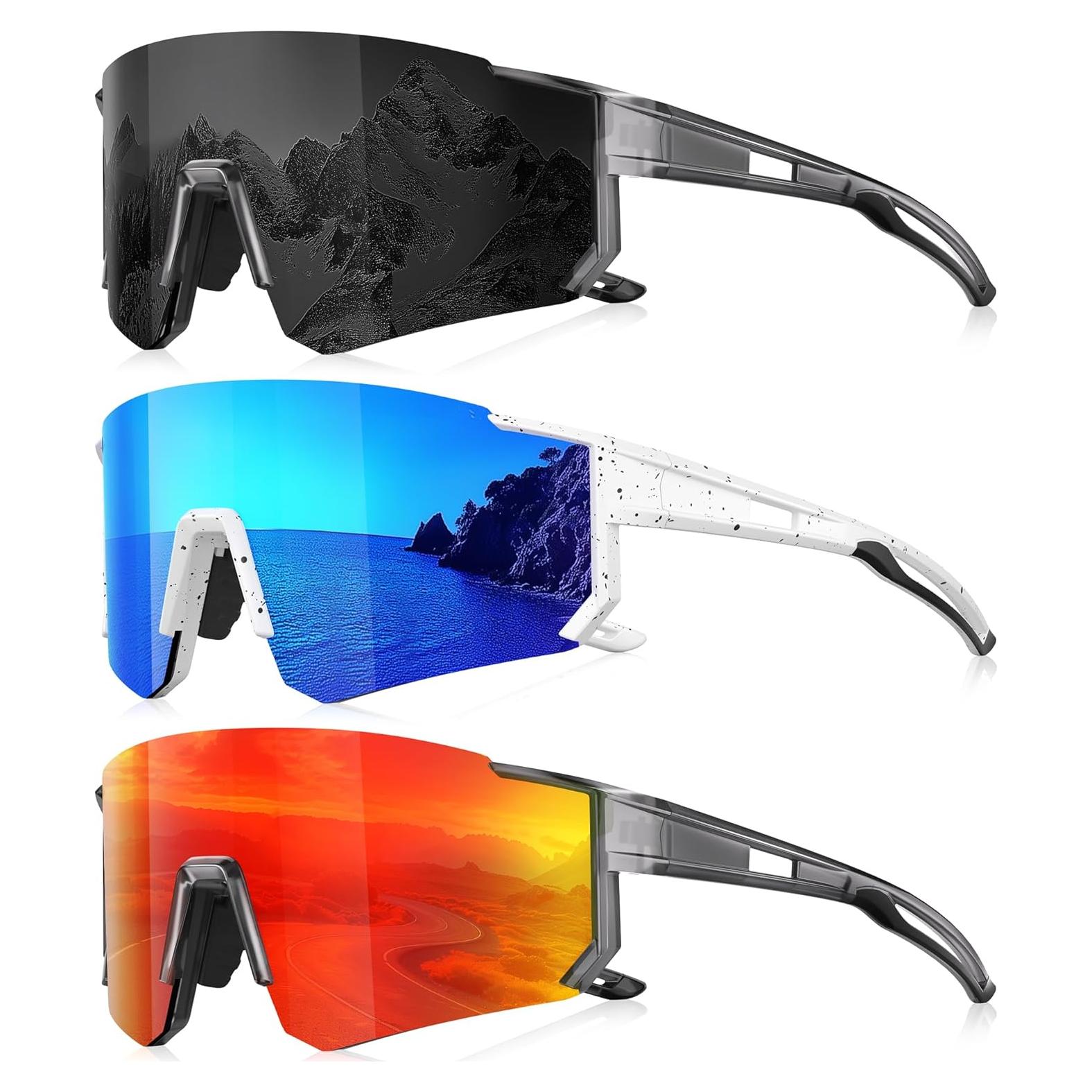 Paquete de 3 Gafas de Sol Polarizadas Foliful para Deportes