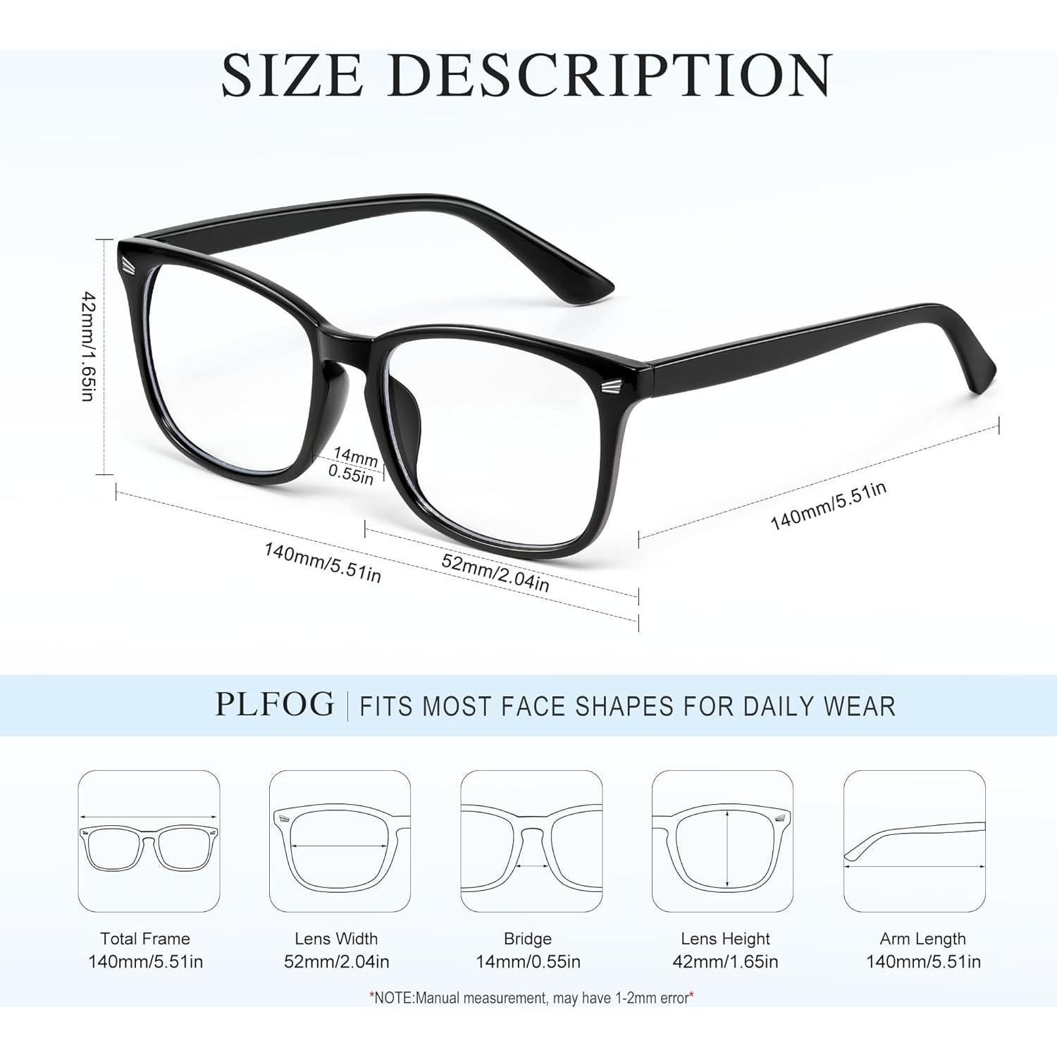 Gafas de Luz Azul PLFOG Unisex NQ-8068 - Anti Fatiga Ocular